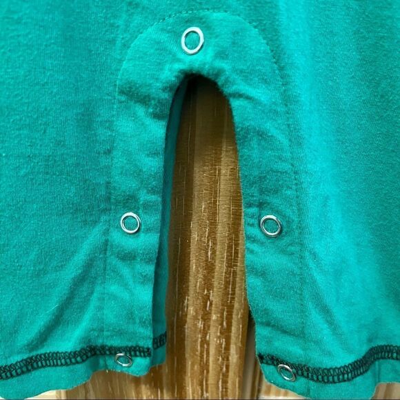 Baby Luigi green brown giraffe snap long sleeve romper onesie 3mo - Picture 5 of 8